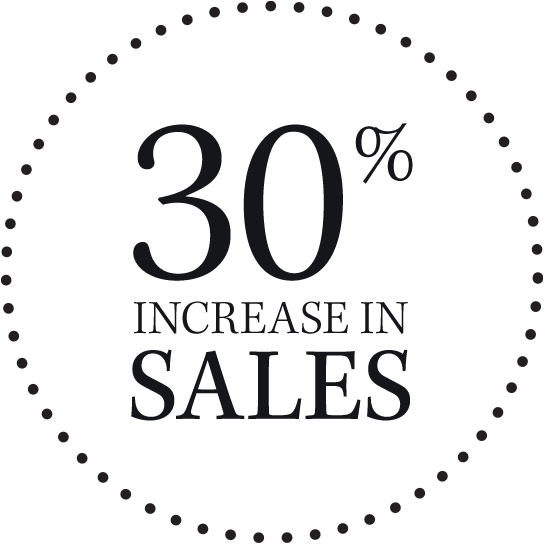 30% increase in sales graphic